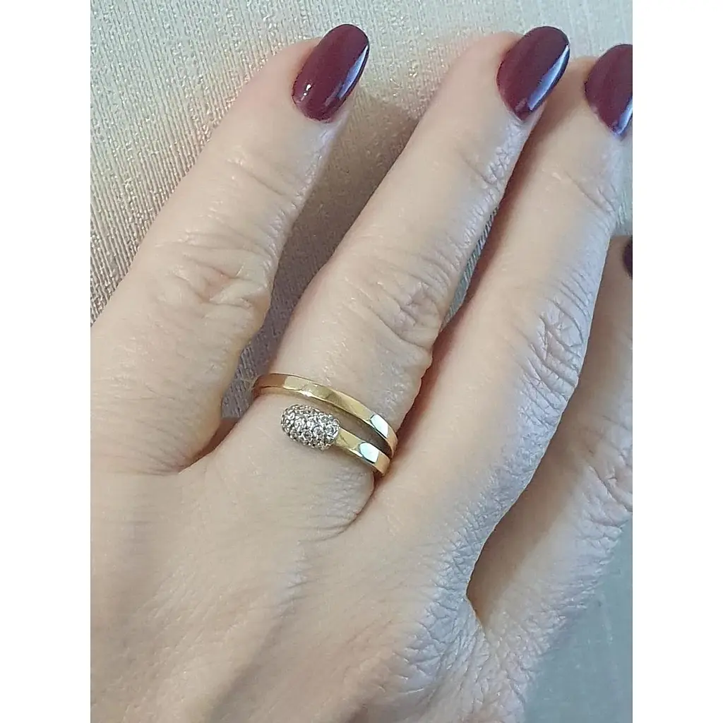 Золоте кільце Імперія золота Сірник з фіанітами. КВ1335ЛИ 17 - фото 2