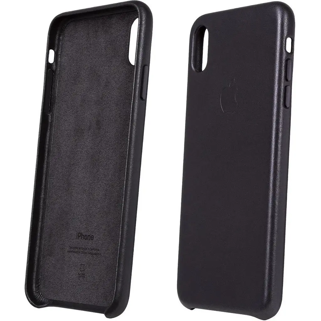 Оригинальный кожаный чехол Apple Leather Case для iPhone XS Max (6.5") Black (MRWT2ZM/A) - фото 6