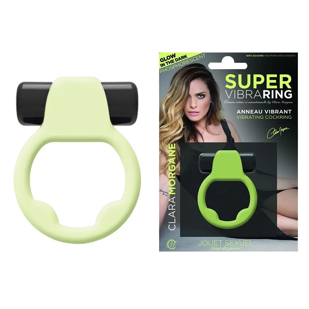 Ерекційне кільце Clara Morgane Pro Super Vibra Ring Phosphorescent, 4.5 см (зелений) - фото 2
