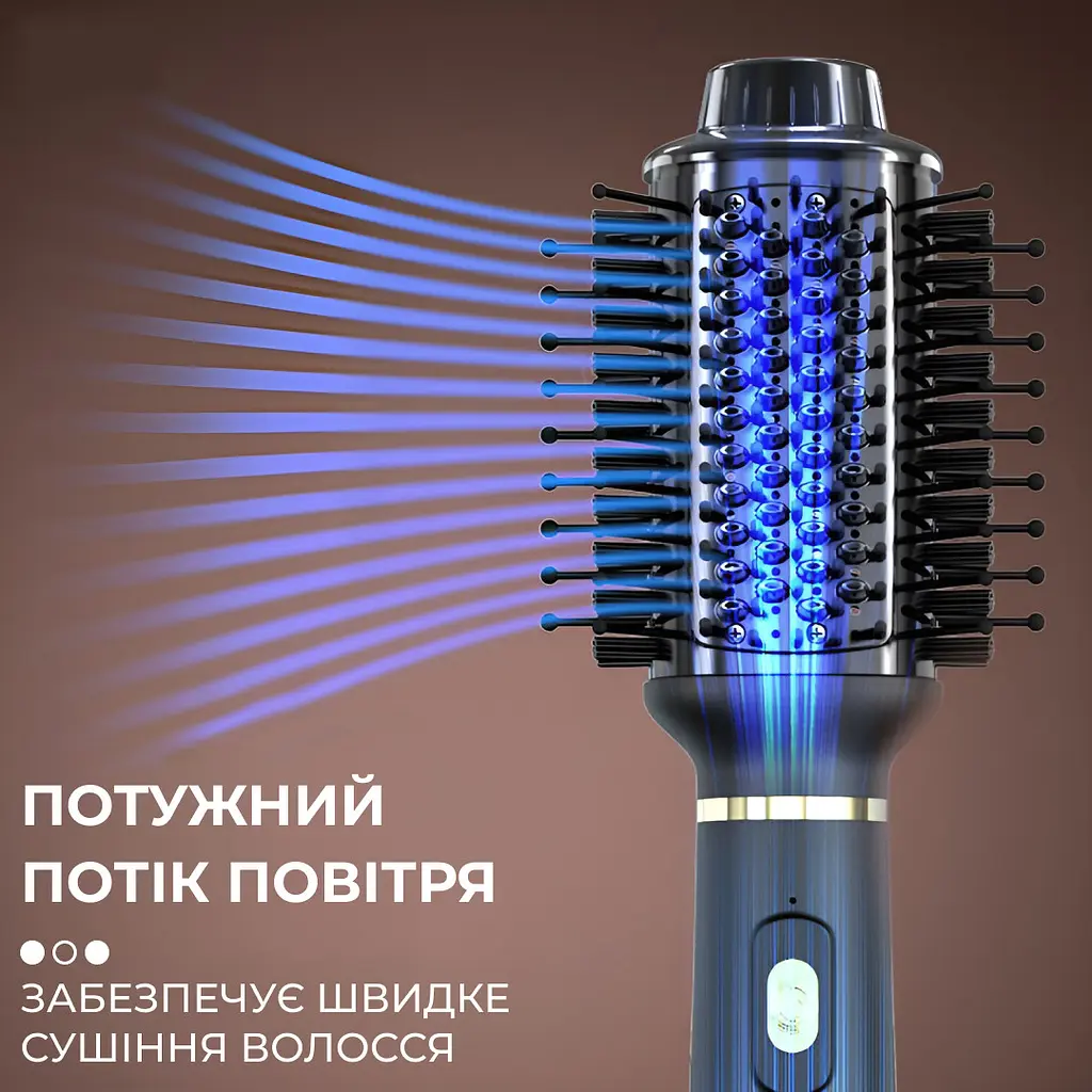 Фен-щітка для волосся Sokany SK-1922 з холодним обдувом, чорний Sokany SK1922 - фото 2