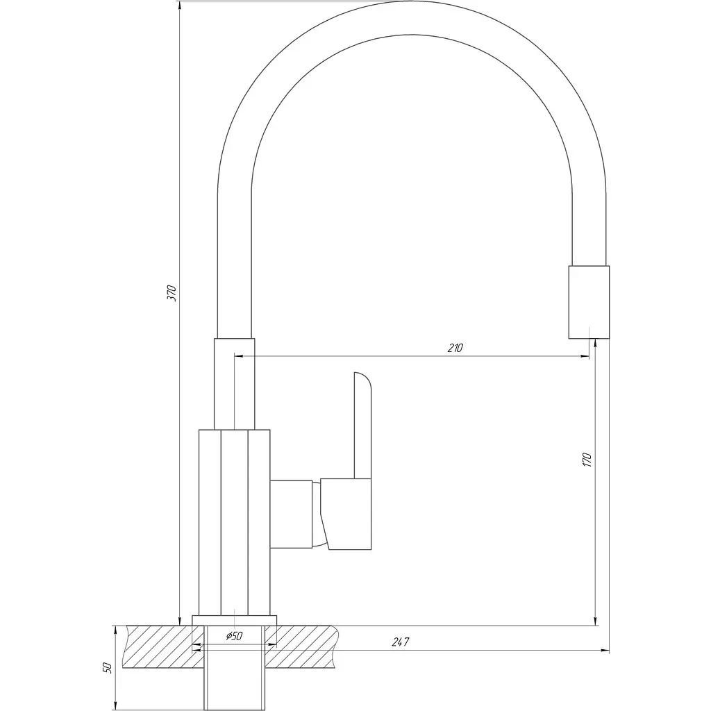 Змішувач для кухні Domino Prestige DPS-203SLR-Black (22592) - фото 6