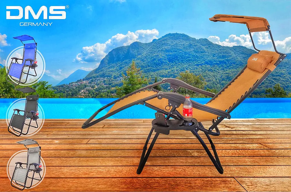 Раскладное садовое кресло-шезлонг DMS GLS-120B Dark beige - фото 3