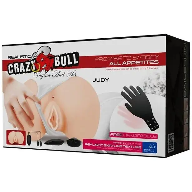 Мастурбатор Вагина и анус с двойной вибрацией Crazy Bull-Judy Vibrating, BM-009095Z-1, Телесный - фото 11