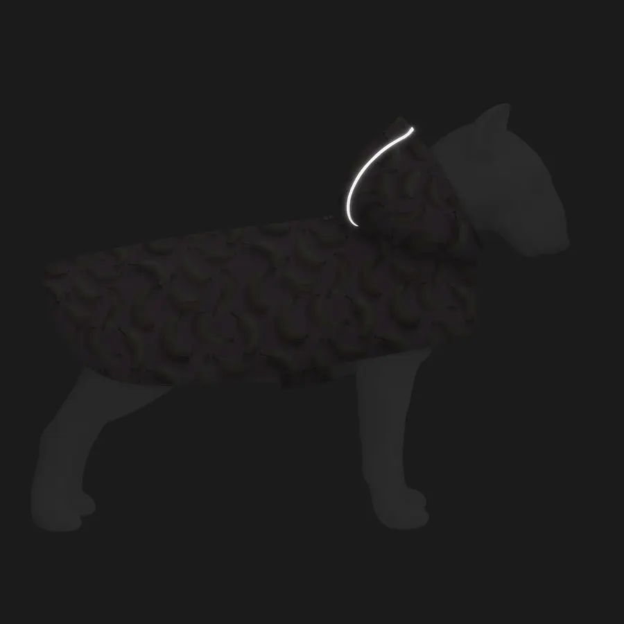 Дождевик-накидка с капюшоном для собак Collar Waudog Clothes, рисунок "Бананы на розовом", S, А 32-35 см, B 41-52 см, С 26-33 см - фото 5