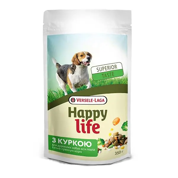 Сухий преміум корм Happy Life Adult Dinner with Chicken Хеппі Лайф Курка з овочами для собак всіх порід 350 г (977016)