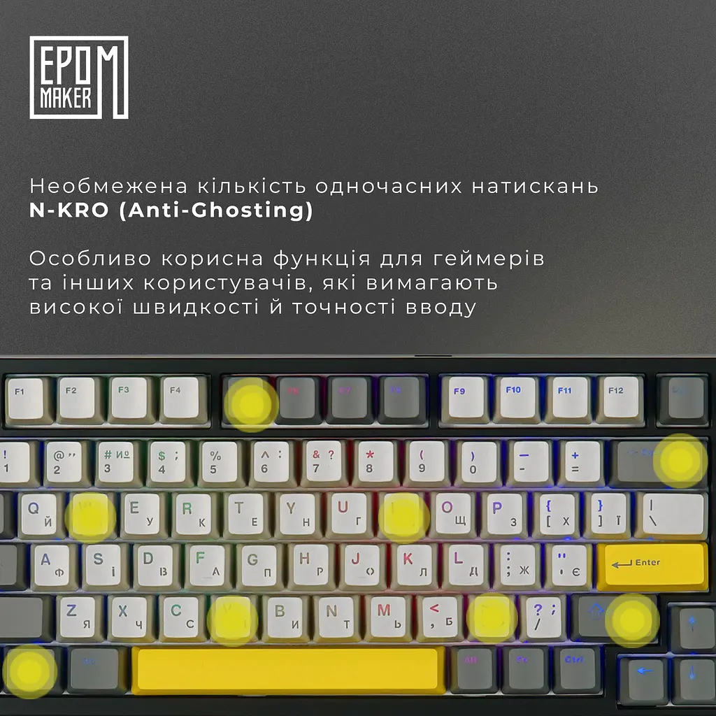 Клавіатура Epomaker TH80 SE Budgerigar V2 Black механічна бездротова (TH80-SE-B-BV2) - фото 7