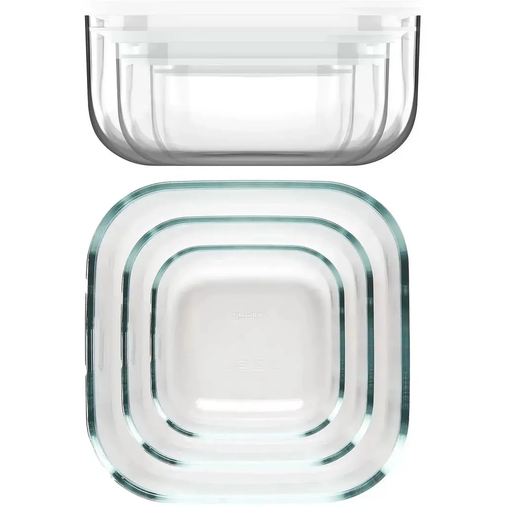 Набір скляних контейнерів Guzzini Kitchen active design Store & more із герметичними кришками 3 шт. прозорий - фото 2