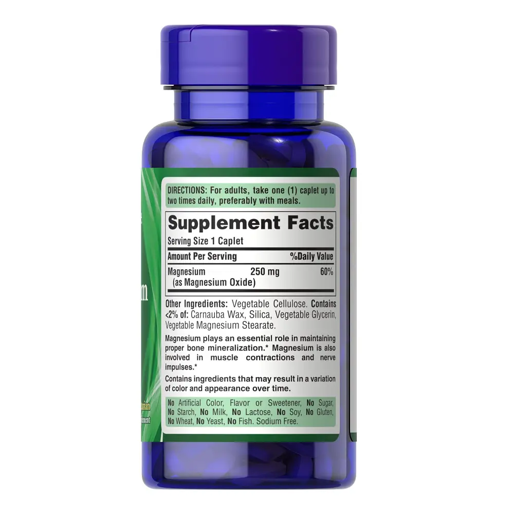 Витамины и минералы Puritan's Pride Magnesium 250 mg, 100 каплет - фото 2