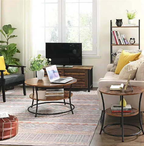 Журнальний столик Leobert Vasagle 80 x 80 x 45см в стилі Loft - фото 8