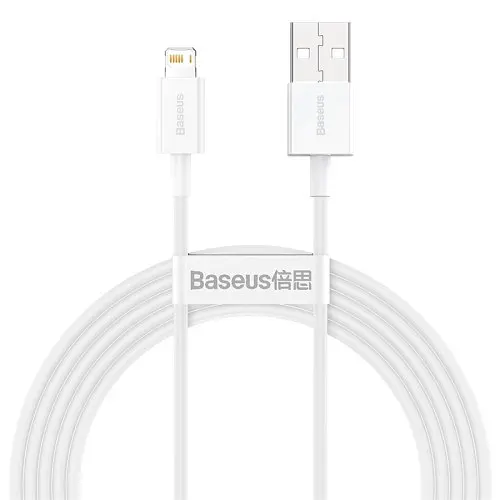USB кабель Baseus Superior Series Fast Charging Data Cable USB to iP 2.4A 2m Білий CALYS-C02