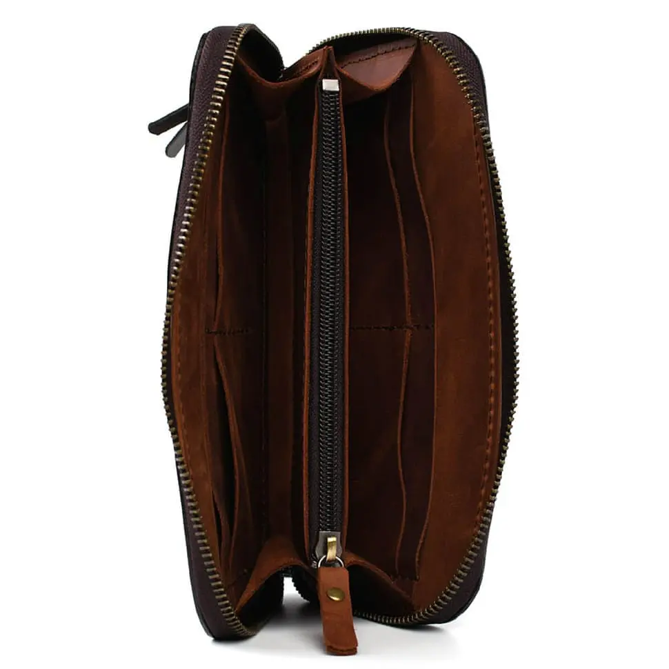 Кожаный кошелек клатч на молнии Tarwa 20х9х2.5 см sum0028517 - фото 5