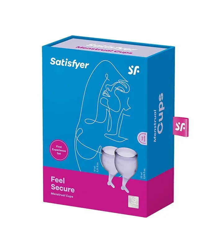 Satisfyer Feel Secure-набір менструальних чаш, 15 мл і 20 мл (Фіолетовий) - фото 3