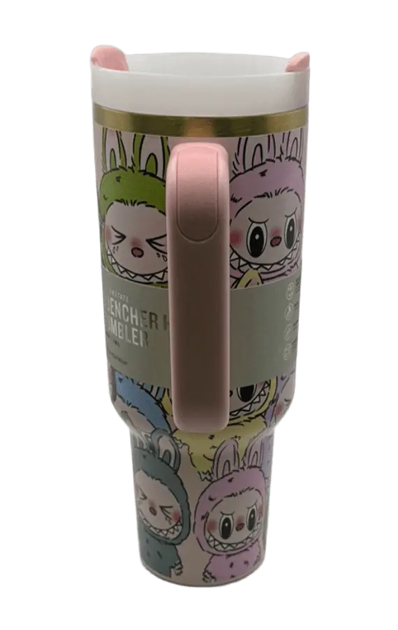 Термос термочашка Stanley Quencher H2.0 Tumbler з нержавіючої сталі 1,18 л Labubu Cup Gift Box Style KT8005203 - фото 7