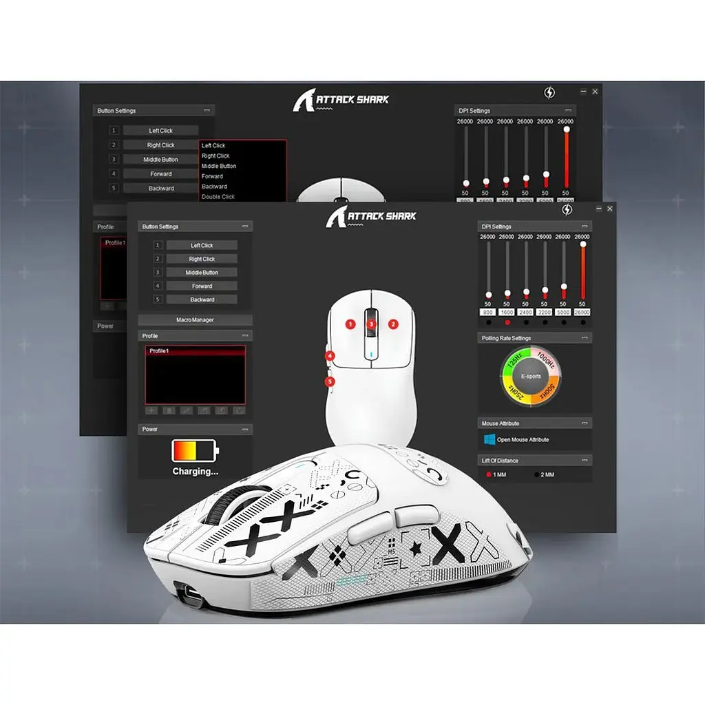 Мышь Attack Shark X3 Pro Wireless 8K White (AS-6972792470214-W) [159855] - фото 5