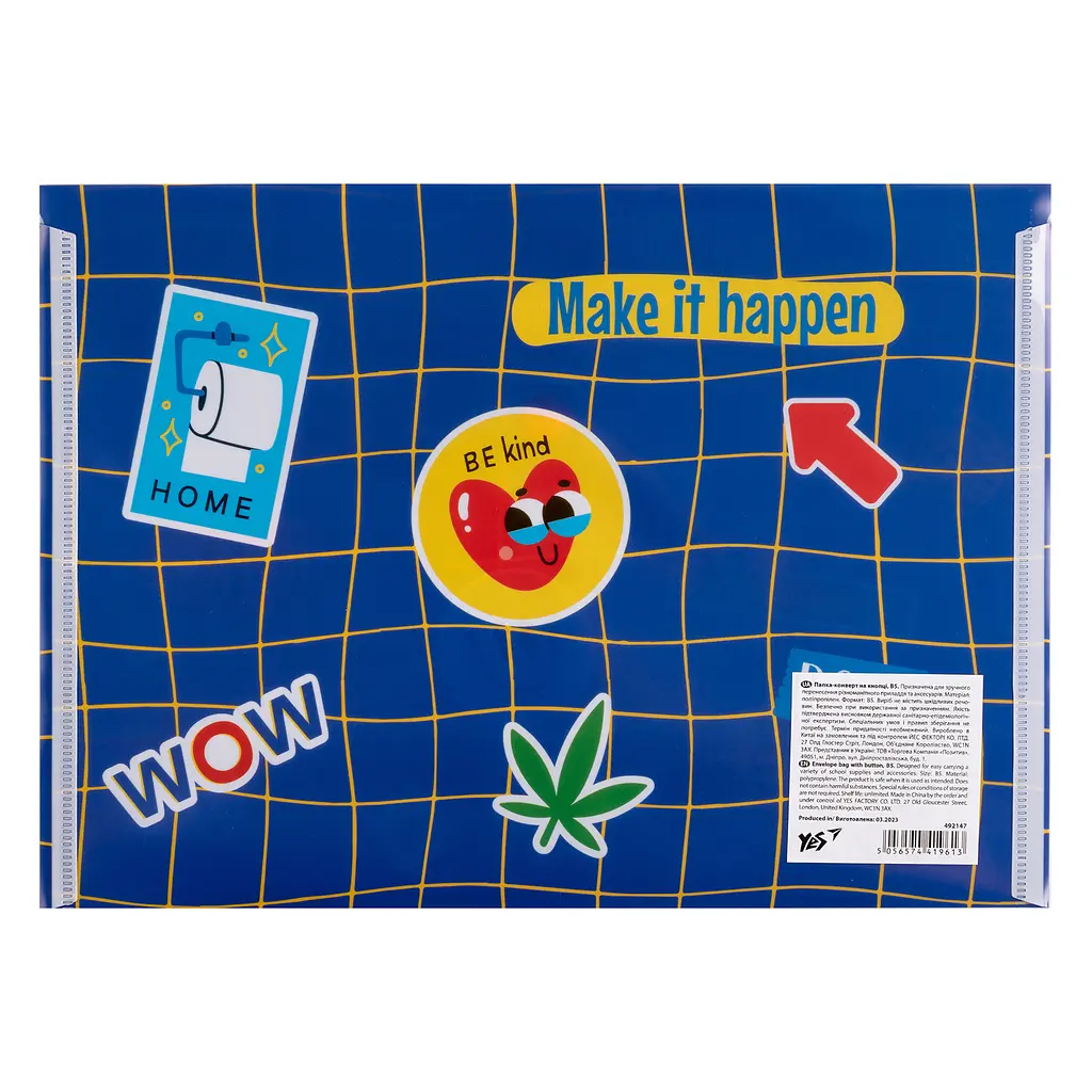 Папка-конверт Yes Sticky Mood, B5, з кнопкою (492147) - фото 2