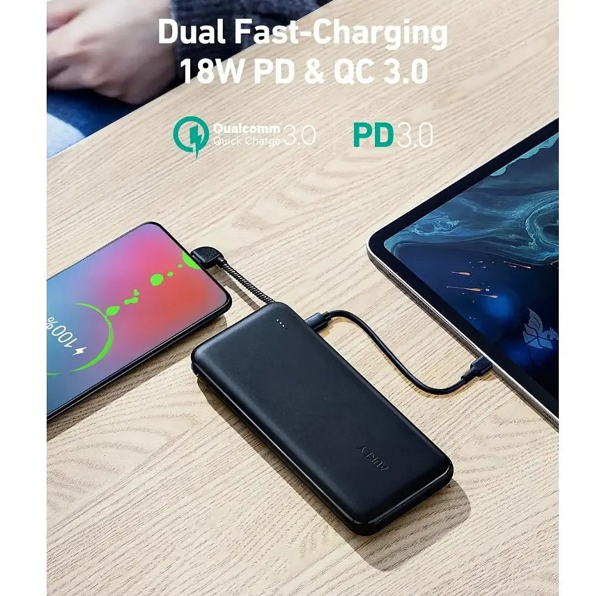 Повербанк Powerbank Aukey PBN73C 10000mAh In Out Type-C Black - фото 6