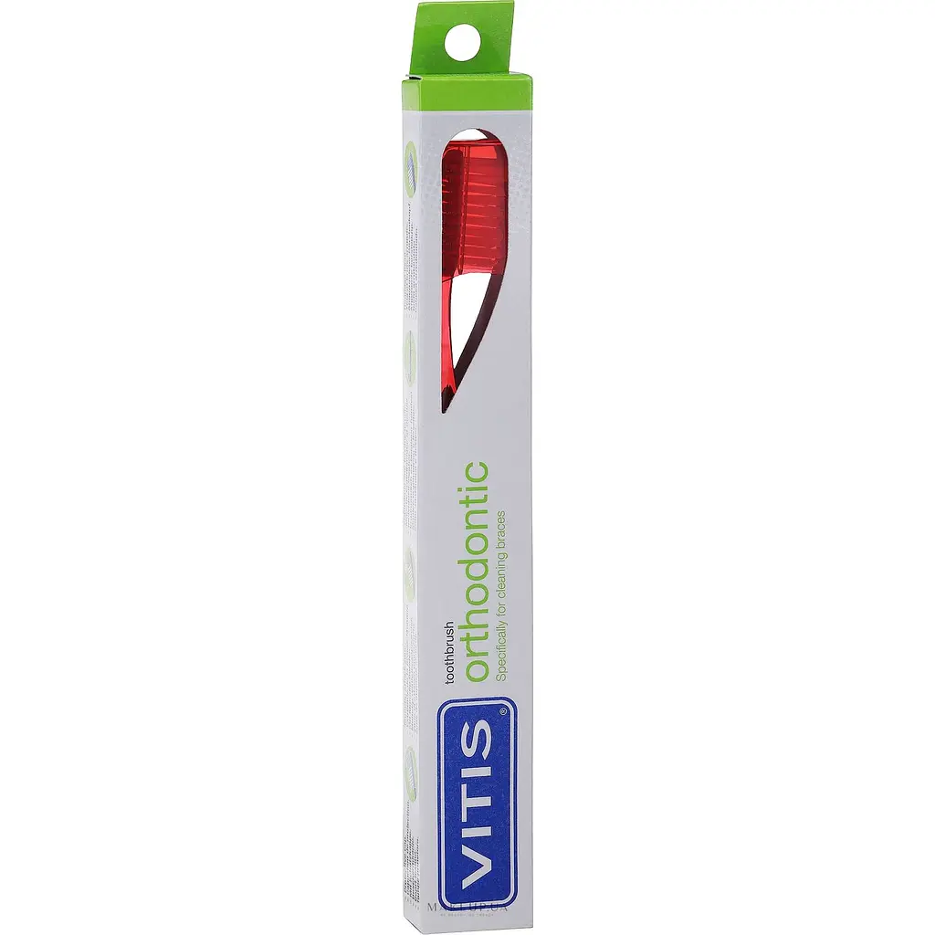 Зубна щітка Vitis Orthodontic Access + Vitis Orthodontic зубна паста 15 мл в асортименті червона  - фото 2