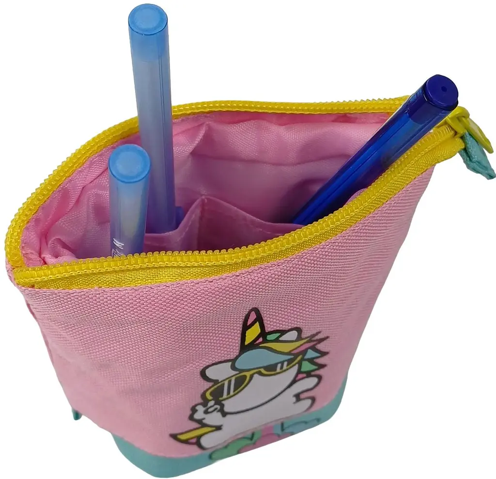 Пенал-органайзер Pop-up Pencil Case Stephen Joseph 17(10)x12x6 см поліестер рожевий з салатовим - фото 7