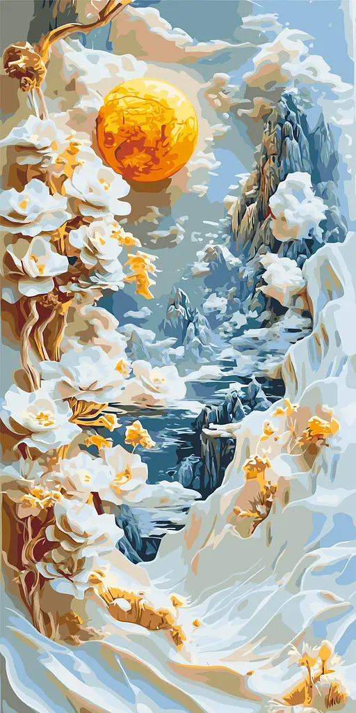 Картина за номерами Абстракція: гірські квіти 40x80 см Origami LW 5104