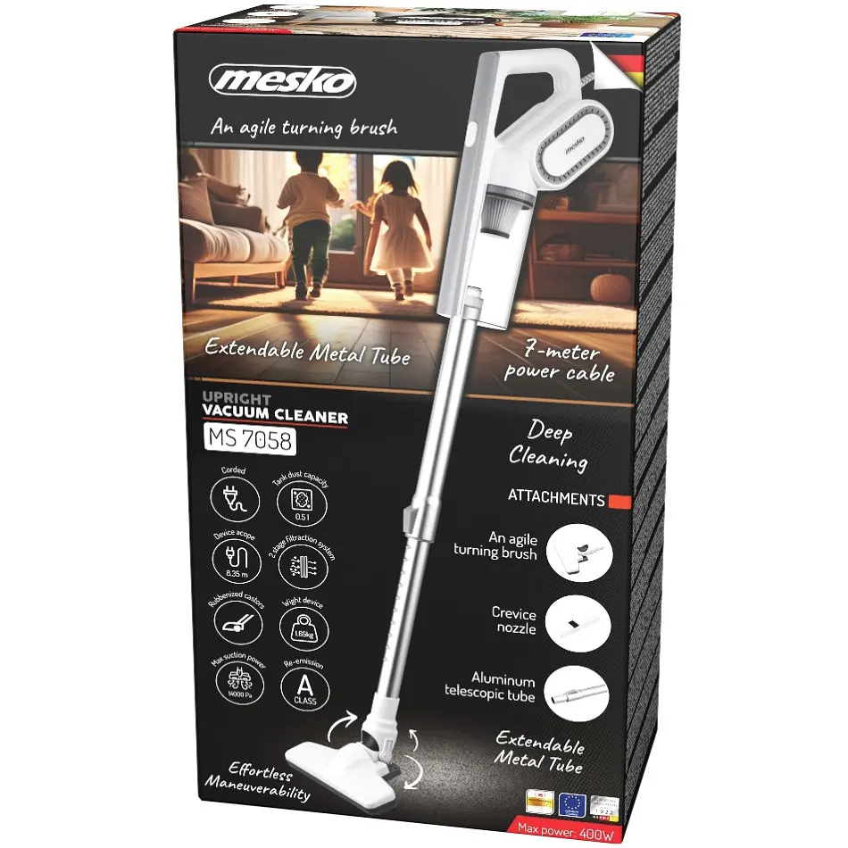 Порохотяг Mesko MS 7058 контейнерний/ 400Вт/ 0.5л/ циклон/ білий - фото 9