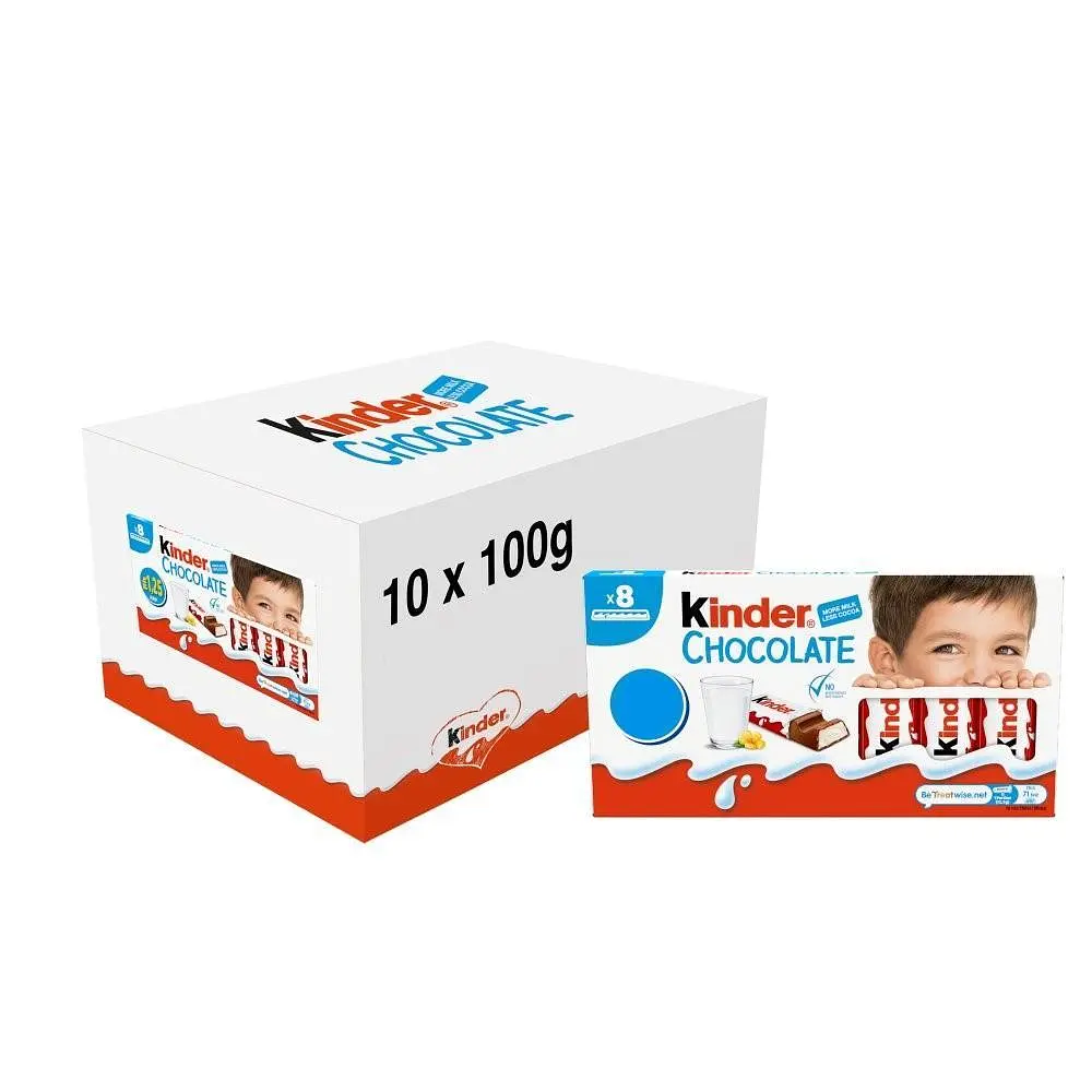 Упаковка молочного шоколаду Kinder Chocolate 100 г х 10 шт