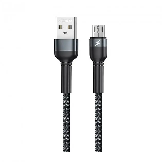 Кабель для заряджання Remax Jany RC-124m USB 2.0 - micro USB 2.4A 1 м Чорний (002268) - фото 2