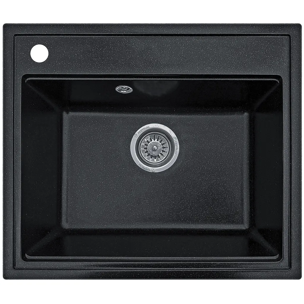 Мойка кухонная Valetti 49N гранитная 590х510 мм черная - фото 4