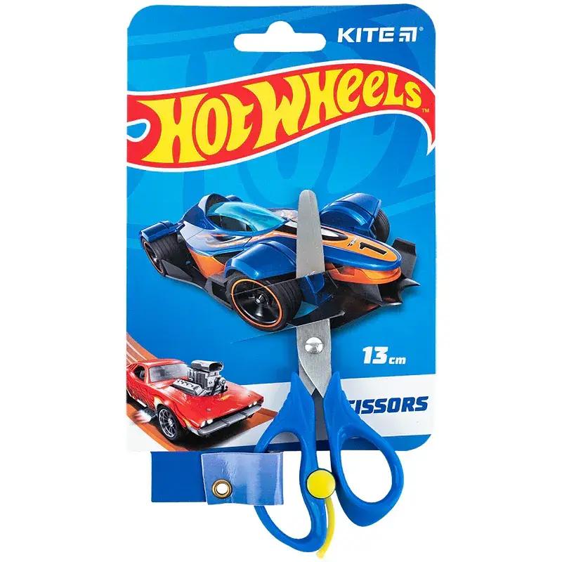 Ножницы детские с пружиной Kite Hot Wheels 13 см синие (HW24-129) - фото 2