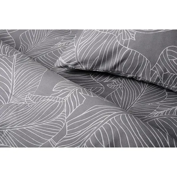 Комплект постільної білизни Soho Сімейний 2 шт. - 150x200 см Leaves Grey - фото 2