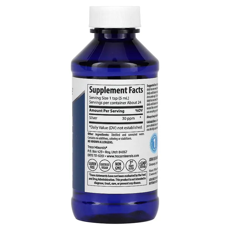 Колоїдне срібло Trace Minerals Colloidal Silver Research 30 PPM 118 мл - фото 2