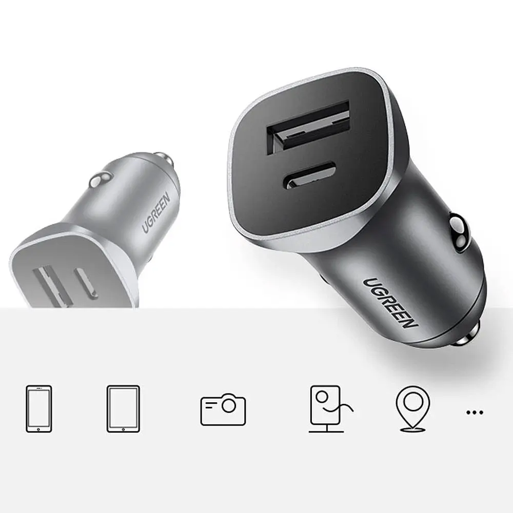 Автозарядка 2xUSB 30W (USB-C + USB-A) CD130 Ugreen (40858) - фото 9