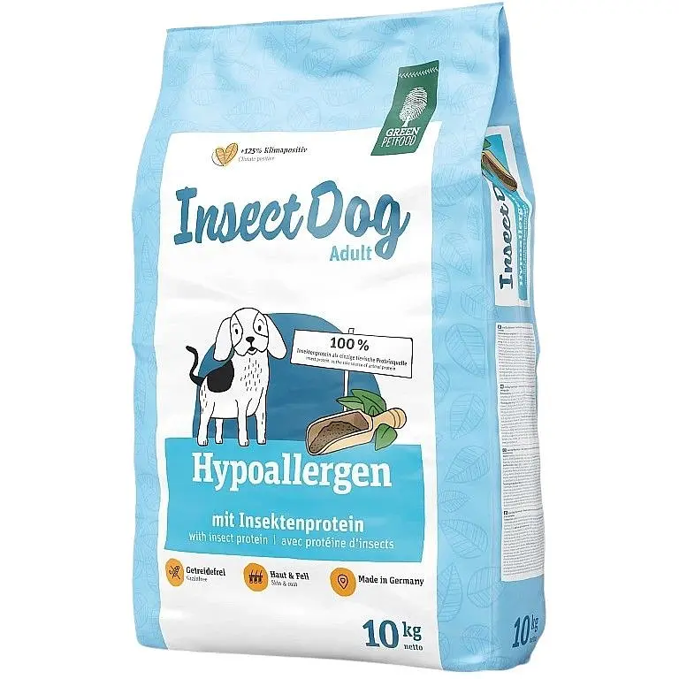 Сухой вегетарианский гипоаллергенный корм Green Petfood Insect dog Adult Hypoallergen для собак с протеином насекомых 10 кг - фото 2