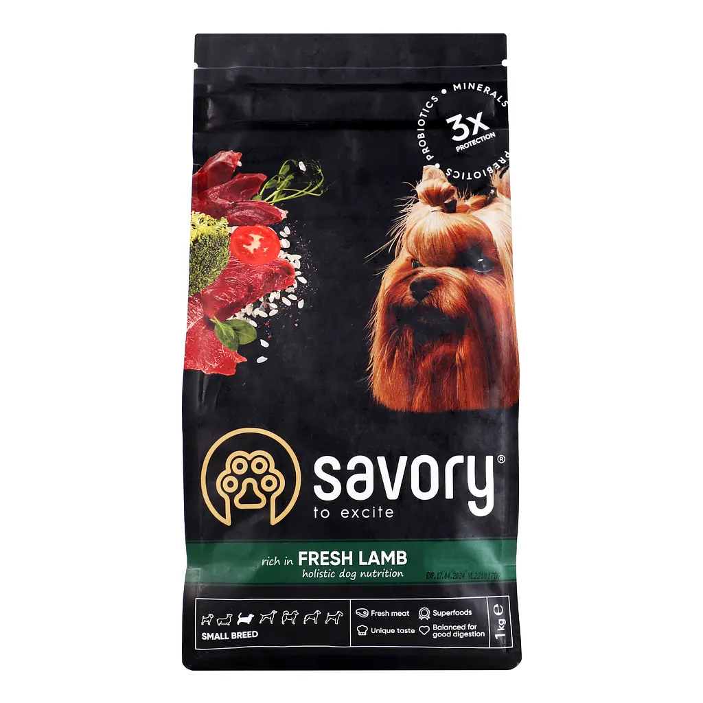 Сухий корм для собак малих порід Savory Breeds rich in Fresh Lamb зі свіжим м'ясом ягняти 1 кг - фото 2