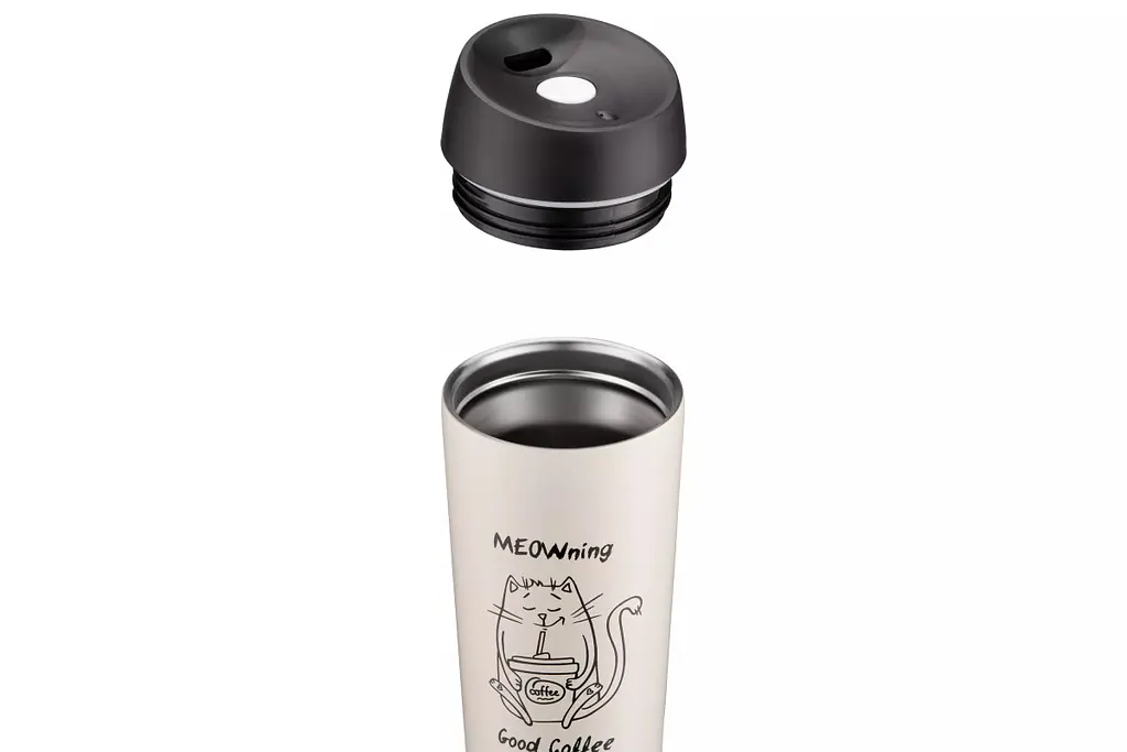 Термокружка Ardesto Сoffee Time Meowning AR-2645-WС 450 мл бежевий - фото 3