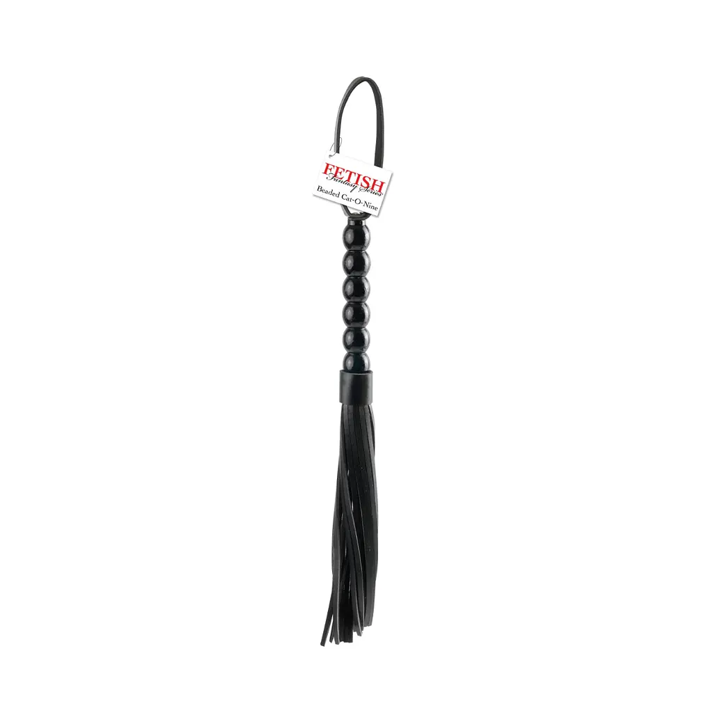 Флогер Pipedream Fetish Fantasy Series Beaded Cat-o-Nine Tails, 51 см (чорний) - фото 4