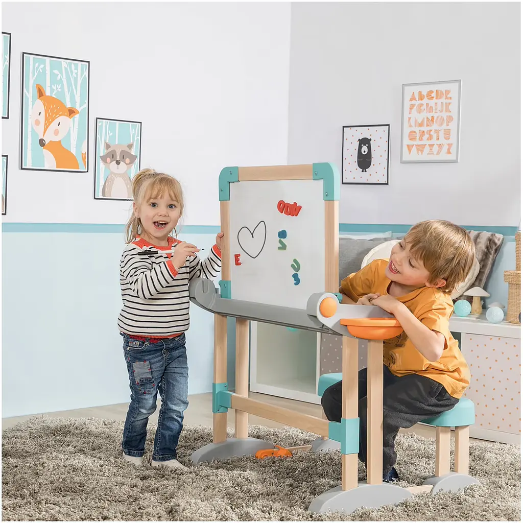 Парта-трансформер Smoby Toys дерев'яна з мольбертом-дошкою 2 в 1 розкладна (420304) - фото 5