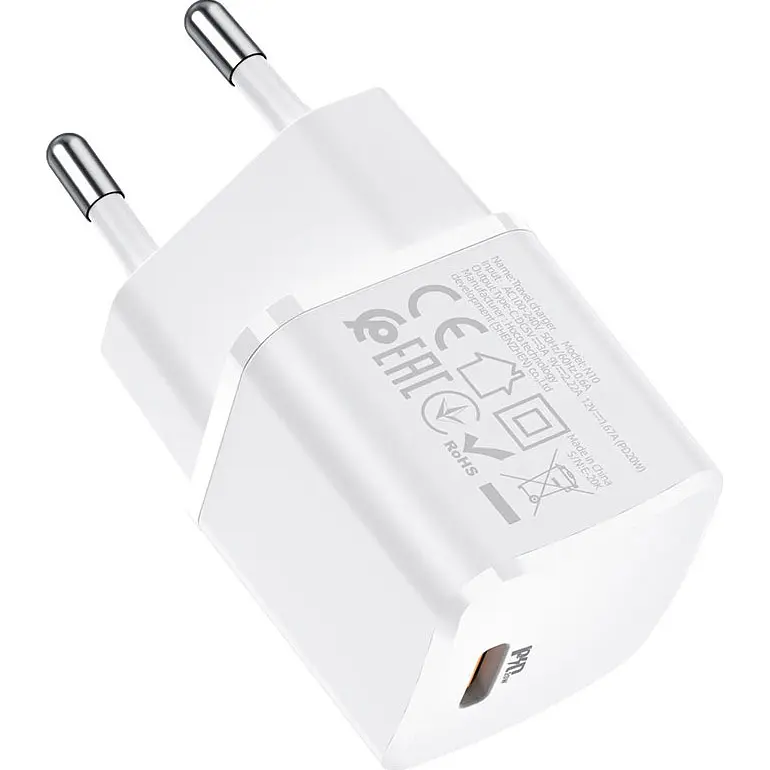 Мережевий зарядний пристрій Hoco N10 1-Type-C White [112166] - фото 5