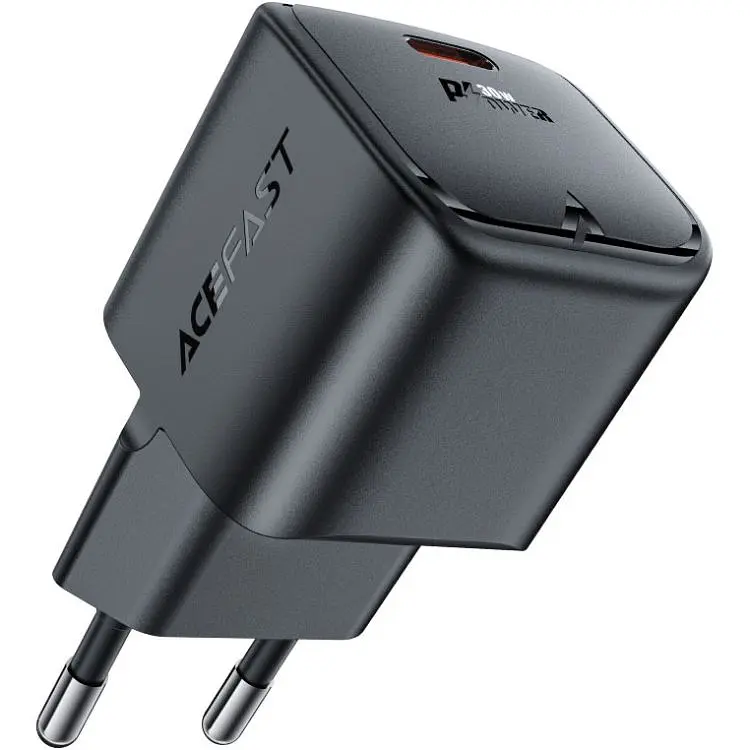 Зарядное устройство Acefast 1xUSB-C 30W Gan A77 mini Fast Charger Black (6974316282662) - фото 6