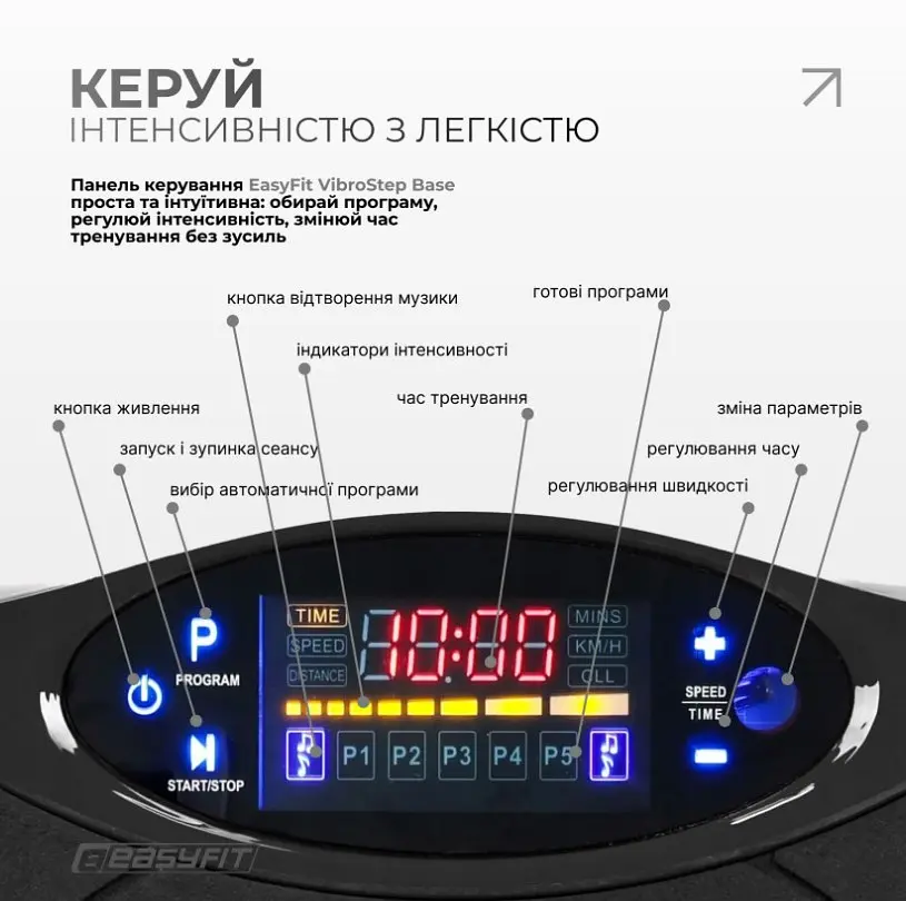 Віброплатформа EasyFit VibroStep Base (EF-0544) - фото 6
