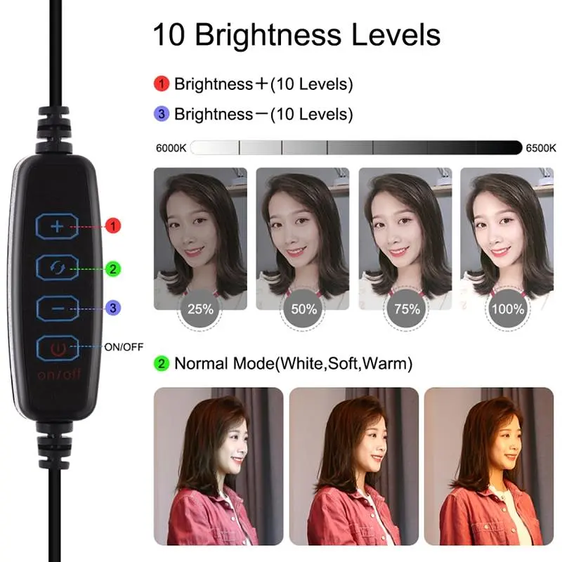 Комплект блогера Puluz PKT3025L 4в1 (кільцеве світло, кріплення, тримач для телефону, мікрофон) - фото 6