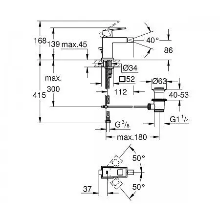 Змішувач для біде Grohe Eurocube 23138000 Хром - фото 2