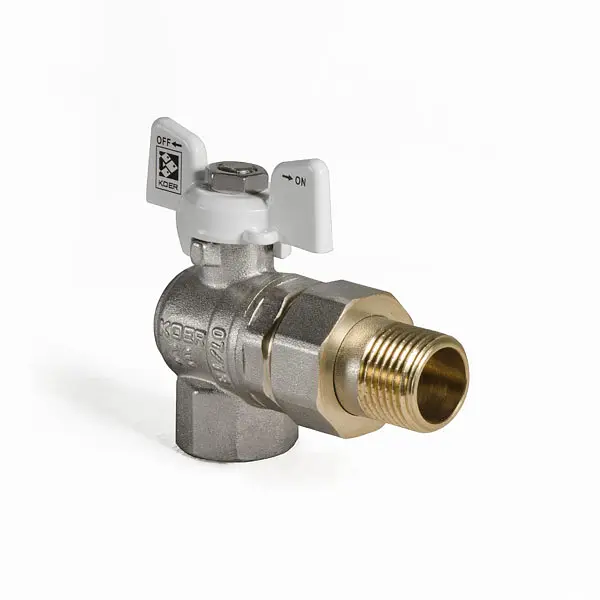 Кран з американкою Koer 1/2" KR.228.W кутовий білий KR0099 - фото 2