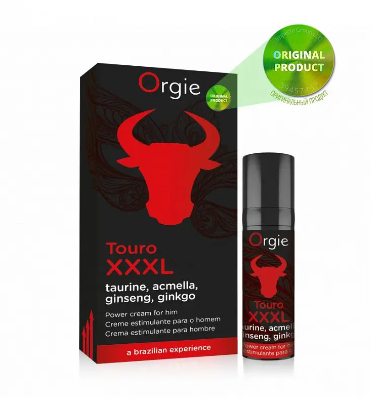 Крем для ерекції та об'єму ORGIE TOURO XXXL, 15 мл, з таурином, гінкго білоба, для чоловіків - фото 2