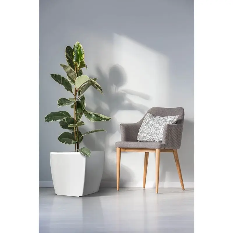 Вазон Plastkon Quadrato Flower Lover із системою автополиву 34x34x32 см глянцевий білий - фото 3