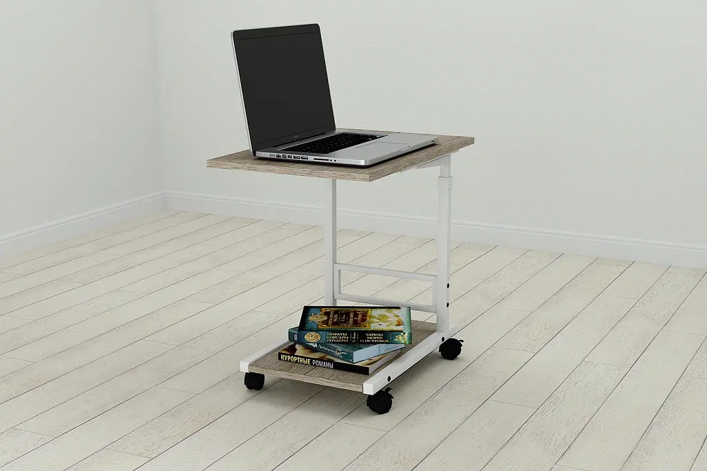 Стол приставной Ferrum-decor Френа 62x40x60 металл Белый ДСП Дуб Дуб Сонома Трюфель 16мм (FRD-102516) - фото 4