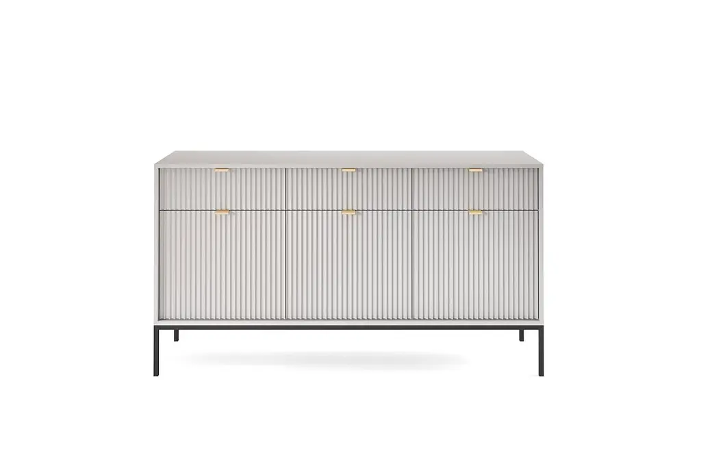 Комод Perfect Home Новая/Nova 3-дверный с 3 ящиками и черными ножками KSZ154 Серый (PFH-091242) - фото 4