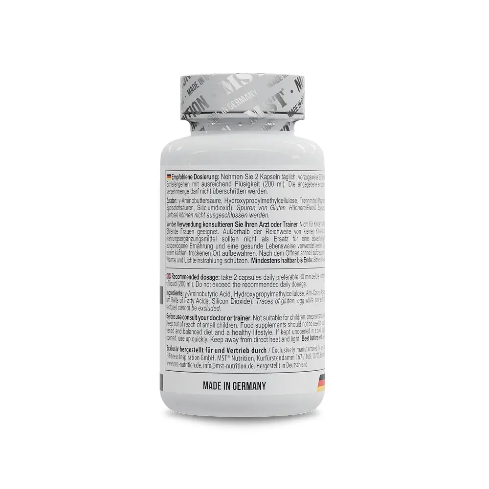 Гамма-аміномасляна кислота GABA 1000, 90 капсул MST Nutrition vit0004621 - фото 3