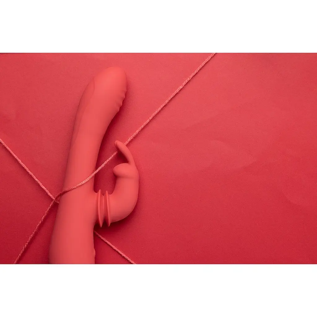 Вібратор-кролик Loveline Brighto Red, 22.5 см (червоний) - фото 9