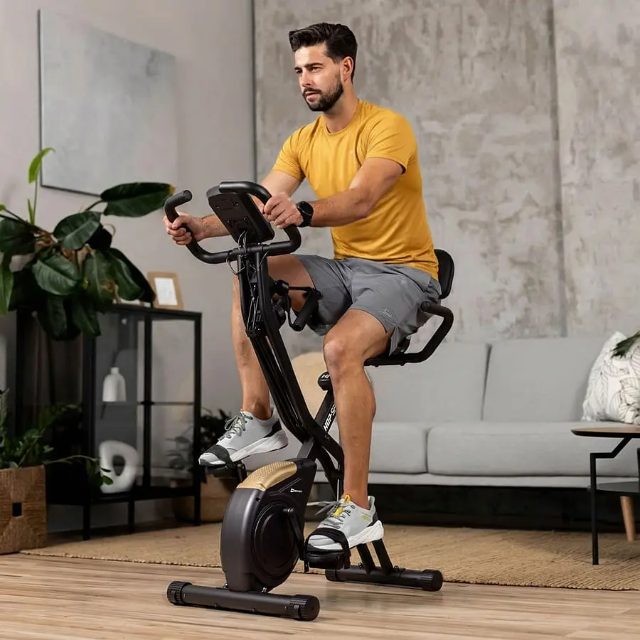 Велотренажер Hop-Sport HS-3030X Apeks X-Bike черно-золотистый - фото 3
