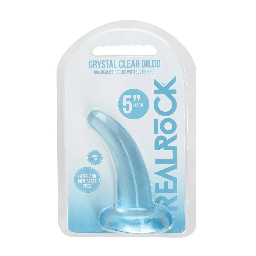Фаллоимитатор RealRock Crystal Clear, 12 см (голубой) - фото 4